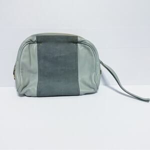 & Other Stories Blue Leather Makeup Bag